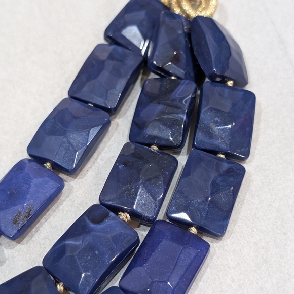 Stella & Dot Bahari Necklace, Gold & Cobalt Blue Layered Statement Necklace - Picture 6 of 8